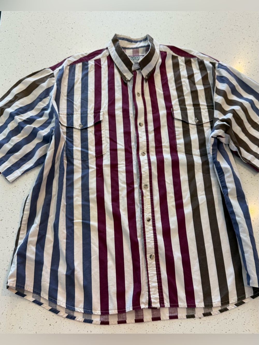 2XL Vintage Cowboys Turtle Association by Roper Western Shirt Striped Mens 90’s